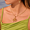 304 Stainless Steel 3D Flower Pendant Necklaces for Women WGDBDE2-01-2