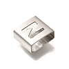 Letter Style 304 Stainless Steel Square Slide Charms STAS-L132-19N-2