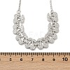 Brass Micro Pave Clear Cubic Zirconia Fruit Bib Necklaces NJEW-F342-01B-P-5