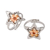 304 Stainless Steel Adjustable Open Cuff Statement Rings RJEW-C083-19P-04-4