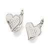 Brass Heart Hoop Earrings Women KK-C031-37P-1