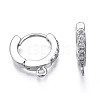 Brass Micro Pave Cubic Zirconia Huggie Hoop Earring Findings KK-T063-012P-NF-2
