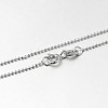 Anti-Tarnish Trendy Rhodium Plated 925 Sterling Silver Ball Chain Necklaces STER-M050-1.0B-09-1