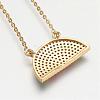 Brass Micro Pave Cubic Zirconia Pendant Necklaces NJEW-J051-19G-3