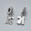 Antique Silver Plated 925 Sterling Silver European Dangle Charms STER-L060-33A-AS-2