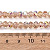 Electroplate Transparent Glass Beads Strands EGLA-A046-01B-22-4