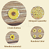 200Pcs 2-Hole Printed Wooden Buttons BUTT-SP0001-22-5