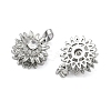 Brass Micro Pave Cubic Zirconia Rotatable Pendants KK-A287-11C-P-2