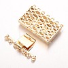 Brass Cubic Zirconia Box Clasps ZIRC-O020-09G-NR-2