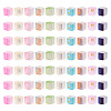 100Pcs 10 Colors Frosted Glass Beads with Golden Glitter Powder DGLA-TA0001-33-3