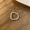 Natural Freshwater Pearl with Glass Beaded Stretch Finger Rings WGD00E3-06-2
