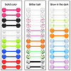 36Pcs Glow in the Dark Acrylic Straight Barbell Tongue Rings Set FS-WG0C136-01-3