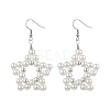 Star ABS Plastic Imitation Pearl Beaded Dangle Earrings EJEW-JE06329-2