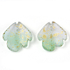 Two Tone Transparent Spray Painted Glass Charms X-GLAA-T017-05-B01-2