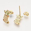 Brass Cubic Zirconia Pendants & Stud Earrings & Adjustable Rings Jewelry Sets SJEW-S043-12-5