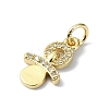 Brass Micro Pave Claer Cubic Zirconia Charms KK-H475-49G-2