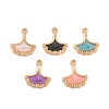 Light Gold Plated Alloy Enamel Pendant Rhinestone Settings FIND-Q100-05KCG-1