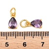 Brass Pave Cubic Zirconia Charms KK-K340-51G-01-3