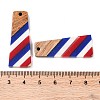 Independence Day Opaque Striped Resin & Walnut Wood Pendants RESI-U010-02A-3