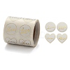 Heart and Flat Round with Word Love Valentine's Stickers Self Adhesive Tag Labels DIY-E023-05-2