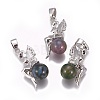 Natural Indian Agate Pendants G-L512-E05-1