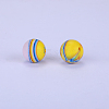 Printed Round Silicone Focal Beads SI-JX0056A-214-1