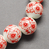 Handmade Printed Porcelain Beads PORC-Q202-10mm-1-2