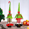 4 Sets 2 Style Christmas Wine Bottle Cover Pleuche Decoration AJEW-GF0007-18-4