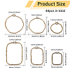 48Pcs 6 Styles Alloy Open Back Bezel Pendants FIND-CA0008-85-2