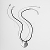 201 Stainless Steel Carved Heart Split Pendant Couple Necklaces FS-WG96DA9-01-2