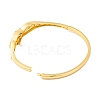 Brass Pave Colorful Cubic Zirconia Leopard Hinged Bangles for Women BJEW-S147-25G-3