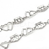 304 Stainless Steel Crown & Double Heart Link Chains CHS-F015-09P-1