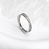 304 Stainless Steel Micro Pave Clear Cubic Zirconia Finger Rings for Women FS-WG1B662-05-1