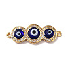 Handmade Lampwork Evil Eye Connector Charms ZIRC-L102-10G-04-2