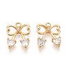 Brass Micro Pave Cubic Zirconia Charms KK-N261-87G-1