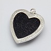 Heart Synthetic Blue Goldstone Pendants GP356-6-4