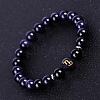 Natural Obsidian Beaded Stretch Bracelets PW-WG74486-11-1