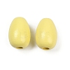 Spray Painted Wood European Beads WOOD-F017-10B-1