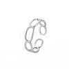 304 Stainless Steel Open Oval Wrap Cuff Ring for Women RJEW-S405-192P-3