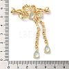 Rack Plating Brass Pave Cubic Zirconia Fold Over Clasps KK-E084-21G-3