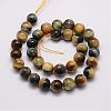 Natural Tiger Eye Bead Strands G-P230-08-F-8mm-2