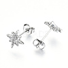Brass Micro Pave Clear Cubic Zirconia Stud Earrings X-EJEW-T046-28P-NF-2