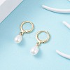 Natural Pearl Beads Drop Huggie Hoop Earrings for Women EJEW-JE04757-03-2