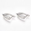 Brass Hoop Earring Findings with Latch Back Closure KK-S350-070P-1