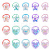 20Pcs 20 Colors Polyester & Plastic Girls Hair Accessories OHAR-TA0001-18-1