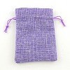 Polyester Imitation Burlap Packing Pouches Drawstring Bags X-ABAG-R004-14x10cm-08-4