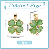 8Pcs Brass Micro Pave Clear Cubic Zirconia & Cat Eye Pendants KK-BC0015-63B-2