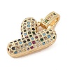 Brass Micro Pave Cubic Zirconia Pendants ZIRC-P121-01G-Y-2