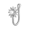 Brass Micro Pave Clear Cubic Zirconia Clip on Nose Rings WG43D72-01-2