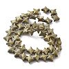 Electroplated Natural Lava Rock Beads Strands G-A251-C01-01A-1